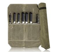 Bolsa Para Cuchillos, Rollo De Cuchillo, Bolsa De Lona Encerada Rollo De Herramientas Cuchillo De Chef Bolsa Chef Rollo De Cuchillos Bolsa Para Almacenamiento De Cuchillos Con 7 Ranuras Para Envolver