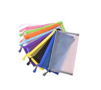 Bolsa para documentos, 12 unidades, carpeta para documentos con cremallera, bolsillos de malla de nailon impermeables, estuche de plástico, para cosméticos, deberes, escuela, oficina (colores