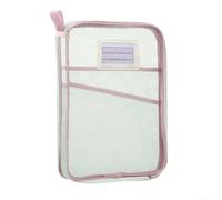 Bolsa para documentos de malla de nailon transparente con cremallera y asa de transporte, para archivadores A4, 3 compartimentos, compartimento para identificación, portátil y ligero, tejido Oxford