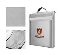 Bolsa para documentos ignífuga 15 * 11 * 2.56in Estuche seguro resistente al agua con revestimiento de silicona plateado que no pica con asa para documentos de valor Suministros de
