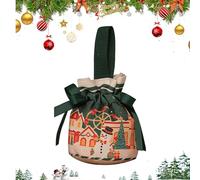 Bolsa para fumigación navideña, 10 x 20 cm, tamaño elegante, lavado de tela, bolsa decorativa con cierre estrecho, perfecta para envolver regalos de vacaciones, bombones, aperitivos y pequeños regalos