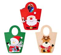 Bolsa Para Golosinas De Navidad,Bolsas De Embalaje De Navidad De Fieltro 3 Piezas,Cesta De Tela Reutilizable Con Temática Para Fiesta Evento Escolar Aula Cumpleaños Halloween Golosinas | Para Palomita