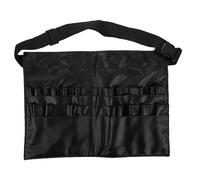 Bolsa para Guardar Brochas de Maquillaje, Riñonera Maquilladora de PU Negra | Organizador de Brochas, Bolsa de Maquillaje Cinturón, Neceser Termico Plancha Pelo