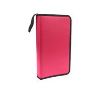Bolsa para Guardar DVD 80 Discos PU DVD CD Almacenamiento Titular Bolsa de Transporte DJ Funda Cuero sintético Organizador Cartera Caja for VCD(Fabric-Rose Red)