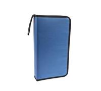 Bolsa para Guardar DVD 80 Discos PU DVD CD Almacenamiento Titular Bolsa de Transporte DJ Funda Cuero sintético Organizador Cartera Caja for VCD(Fabric-Blue)