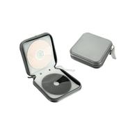 Bolsa para Guardar DVD Bolsa de Transporte portátil for Discos CD, VCD y DVD, Funda Almacenamiento for Doble Cara, Organizador Billetera for álbum(Silver 40 Capacity)