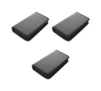 Bolsa para Guardar DVD Funda de Transporte for Discos CD/DVD, Bolso Mano for 80 Piezas, Funda Almacenamiento for álbumes Gran Capacidad, Bolsa for CD, VCD, DVD, Billetera, Estuche for(Black 3 PCS)