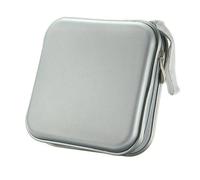 Bolsa para Guardar DVD Portátil 40 Uds Disco CD DVD Cartera Almacenamiento Organizador Cajas Soporte Manga Bolsa Dura álbum con Cremallera(Silver)