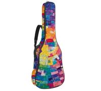 Bolsa para guitarra acústica, acolchado de 1 cm de grosor, impermeable, de tela Oxford, mochila para guitarra eléctrica de 40 a 42 pulgadas, bajo eléctrico, guitarras clásicas, rompecabezas coloridos