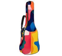 Bolsa para guitarra acústica, acolchado de 1 cm de grosor, impermeable, de tela Oxford, mochila para guitarra eléctrica de 40 a 42 pulgadas, bajo eléctrico, guitarras clásicas, rompecabezas coloridos