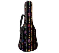 Bolsa para guitarra acústica, acolchado de 1 cm de grosor, impermeable, de tela Oxford, para bajo eléctrico de 40 a 42 pulgadas, diseño de flor de lis de Mardi Gras, Multicolor 06, 42.9x16.9x4.7 in