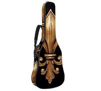 Bolsa para guitarra acústica, acolchado de 1 cm de grosor, impermeable, de tela Oxford, para bajo eléctrico de 40 a 42 pulgadas, diseño de flor de lis de Mardi Gras, Multicolor 08, 42.9x16.9x4.7 in