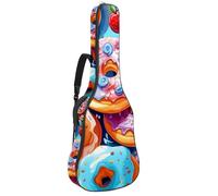 Bolsa para guitarra acústica con dos bolsillos, bolsa de concierto para guitarra, diseño colorido de donas dulces, resistente al agua, correa de hombro ajustable, funda para guitarra, Art Colorful