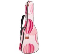 Bolsa para guitarra acústica con dos bolsillos, bonito globo de aire caliente, resistente al agua, correa de hombro ajustable, funda para guitarra, Bonito globo aerostático rosa, 42.9x16.9x4.7 in,