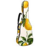 Bolsa para guitarra acústica con dos bolsillos, color amarillo, fruta, cítricos, limón, resistente al agua, correa de hombro ajustable, funda para guitarra, Amarillo fruta cítrica limón, 42.9x16.9x4.7