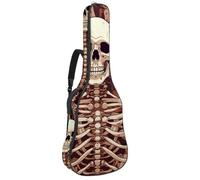 Bolsa para guitarra acústica con dos bolsillos, diseño de calaveras frescas, resistente al agua, correa de hombro ajustable doble, funda para guitarra, Cool Skulls, 42.9x16.9x4.7 in, Diseño elegante
