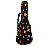 Bolsa para guitarra acústica con dos bolsillos, diseño de galaxia de la suerte, resistente al agua, correa de hombro ajustable doble, funda para guitarra, Estética galaxia Lucky Stars, 42.9x16.9x4.7