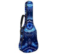 Bolsa para guitarra acústica con dos bolsillos, diseño de ojos azules de Dios, resistente al agua, doble correa ajustable para el hombro, funda para guitarra, Art Blue Eyes of God, 42.9x16.9x4.7 in,