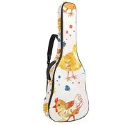Bolsa para guitarra acústica con dos bolsillos, diseño de pollo, resistente al agua, doble correa ajustable para el hombro, funda para guitarra, Funny Little Chicken, 42.9x16.9x4.7 in, Elegante