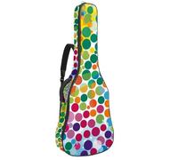 Bolsa para guitarra acústica con dos bolsillos, diseño de puntos coloridos, resistente al agua, doble correa ajustable para el hombro, funda para guitarra, Art Colorful Spots, 42.9x16.9x4.7 in,