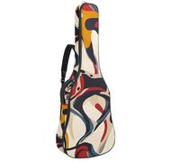 Bolsa para guitarra acústica con dos bolsillos, divertida bolsa abstracta para caminar, 9 unidades, resistente al agua, correa de hombro ajustable, funda para guitarra, Divertido perro paseador