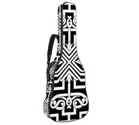 Bolsa para guitarra acústica con dos bolsillos, funda para guitarra clásica tradicional griega, resistente al agua, correa de hombro ajustable, Clave griega de tradición clásica, 42.9x16.9x4.7 in,