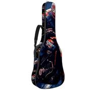 Bolsa para guitarra acústica con dos bolsillos, para motocicleta, resistente al agua, correa de hombro ajustable doble, funda para guitarra, Cool Motorcycle, 42.9x16.9x4.7 in, Diseño elegante