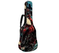 Bolsa para guitarra acústica con dos bolsillos, para motocicleta, resistente al agua, correa de hombro ajustable doble, funda para guitarra, Cool Motorcycle, 42.9x16.9x4.7 in, Diseño elegante
