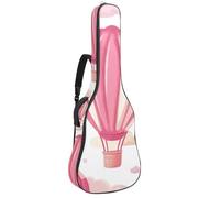 Bolsa para guitarra acústica con globo aerostático rosa dulce con 2 bolsillos, correa ajustable para el hombro y colgador trasero, adecuada para guitarras eléctricas, bajos y guitarras clásicas, Globo