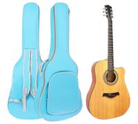 Bolsa para guitarra acústica de 40 y 41 pulgadas, correa ajustable de doble hombro, funda para guitarra, impermeable, suave, acolchada, mochila de bolsillo para guitarra acústica clásica, color azul
