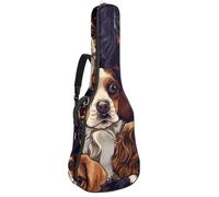 Bolsa para guitarra acústica de tamaño completo, funda acolchada de 1 cm de grosor, impermeable, 40, 41, 42 pulgadas, pintura al óleo con patrón de caballos corriendo, Multicolor 07, 42.9x16.9x4.7 in,