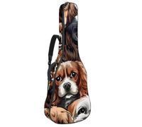Bolsa para guitarra acústica de tamaño completo, funda acolchada de 1 cm de grosor, impermeable, 40, 41, 42 pulgadas, pintura al óleo con patrón de caballos corriendo, Multicolor 08, 42.9x16.9x4.7 in,