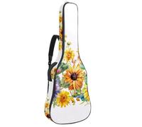 Bolsa para guitarra acústica de verano con hierbas amarillas y flores de manzanilla, acolchada gruesa, impermeable, para guitarras de 40, 41 y 42 pulgadas, Multicolor 06, 42.9x16.9x4.7 in, Mochila