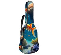Bolsa para guitarra acústica, funda impermeable para guitarra de 40/41/42 pulgadas con compartimento para accesorios, bolsa protectora con múltiples bolsillos, bonito pez dorado, multicolor,