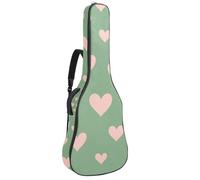 Bolsa para guitarra acústica, funda suave para guitarra con 2 bolsillos y lazo trasero para bajo eléctrico de 40, 41 y 42 pulgadas, bonitos corazones con puntos sobre fondo rosa, Multicolor 09