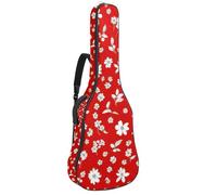 Bolsa para guitarra acústica, funda suave para guitarra con 2 bolsillos y lazo trasero para bajo eléctrico de 40, 41 y 42 pulgadas, bonitos corazones con puntos sobre fondo rosa, Multicolor 02