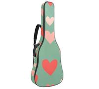 Bolsa para guitarra acústica, funda suave para guitarra con 2 bolsillos y lazo trasero para bajo eléctrico de 40, 41 y 42 pulgadas, bonitos corazones con puntos sobre fondo rosa, Multicolor 07