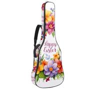Bolsa para guitarra acústica para hombre y mujer, funda impermeable para guitarra, se adapta a 40/41/42 pulgadas, bolsa de concierto de guitarra con capa protectora, corona blanca de feliz Pascua,
