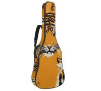 Bolsa para guitarra acústica retro Wild Tiger Print 55 con 2 bolsillos, correa ajustable para el hombro y colgador trasero, adecuada para guitarras eléctricas, bajos y guitarras clásicas, Estampado