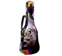 Bolsa para guitarra de 41 pulgadas, correa de hombro ajustable doble, bolsa de concierto para guitarra acústica, funda de guitarra Art Colorful Rhino 36, impermeable, tela Oxford, esponja gruesa, Art