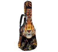 Bolsa para guitarra de 41 pulgadas, correa de hombro ajustable doble, bolsa para guitarra acústica, funda para guitarra de tigre salvaje, impermeable, tela Oxford, esponja gruesa, Cool Wild Tiger,