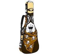 Bolsa para guitarra eléctrica, impermeable, con cremallera, suave, para bajo, acústica y clásica, para guitarra eléctrica, sombrero de ejército, bufanda y bulldog