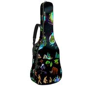 Bolsa para guitarra impermeable con cremallera, para guitarra eléctrica, bajo, acústico y clásica, Etapas-Evolucion-Tierra-Creacion-Dibujos-Animados-Varios-Iconos-Colores-Plantas-Animales