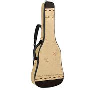 Bolsa para guitarra impermeable con cremallera, suave para guitarra, bajo, acústico y clásica, bolsa para guitarra eléctrica, diseño vintage del mapa del tesoro