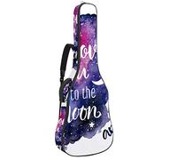 Bolsa para guitarra impermeable con cremallera suave para guitarra, bajo, acústico y clásica, bolsa para guitarra eléctrica con texto "I Love You To The Moon Galaxy"