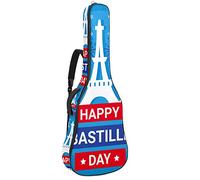 Bolsa para guitarra impermeable con cremallera suave para guitarra, bajo, acústico y clásica, bolsa para guitarra eléctrica, azul Happy Bastille Day 14 de julio