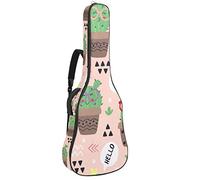 Bolsa para guitarra impermeable con cremallera, suave para guitarra, bajo, acústico y clásica, bolsa para guitarra eléctrica, divertida de dibujos animados, cactus sonriendo Hello