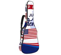 Bolsa para guitarra impermeable con cremallera, suave para guitarra, bajo, acústico y clásica, bolsa para guitarra eléctrica con texto en inglés "Happy Independence Day Of 4 Julio"