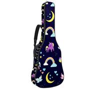Bolsa para guitarra impermeable con cremallera, suave para guitarra, bajo, acústico y clásica, para guitarra eléctrica, diseño de unicornio y arcoíris