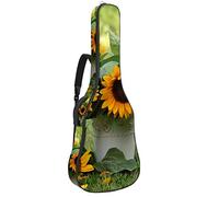 Bolsa para guitarra impermeable con cremallera, suave para guitarra, bajo, acústico y clásica, para guitarra eléctrica, bolsa de la vida muerta y girasol Helianthus Annuus